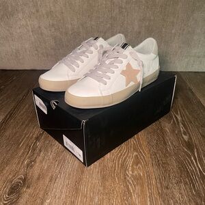 White Sneakers with Star Accent